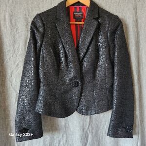 NEW (no tags). Banana Republic L'Wren Scott Black Metallic Blazer, Size 8